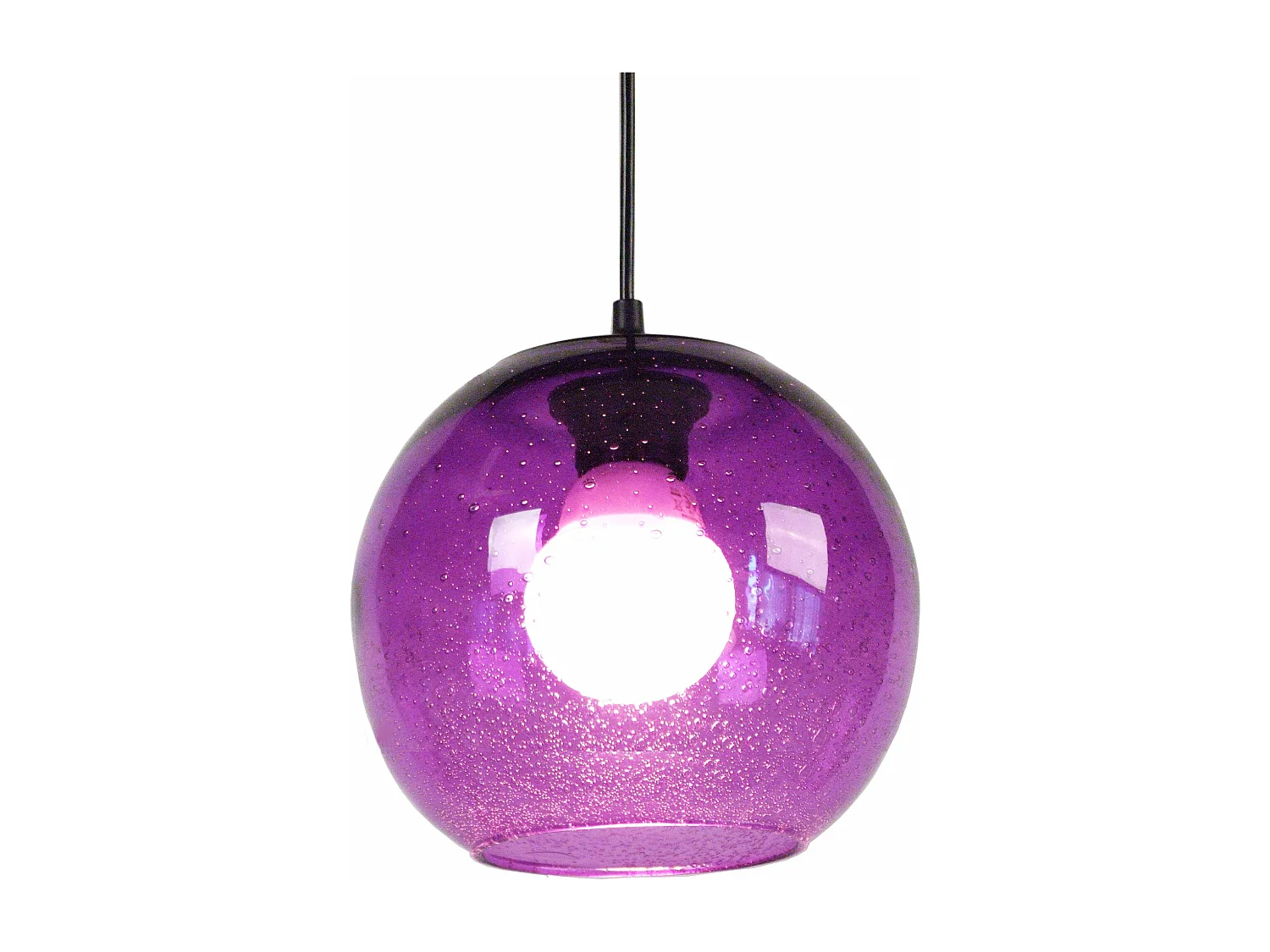 Suspension, globe verre  violet 70 cm.