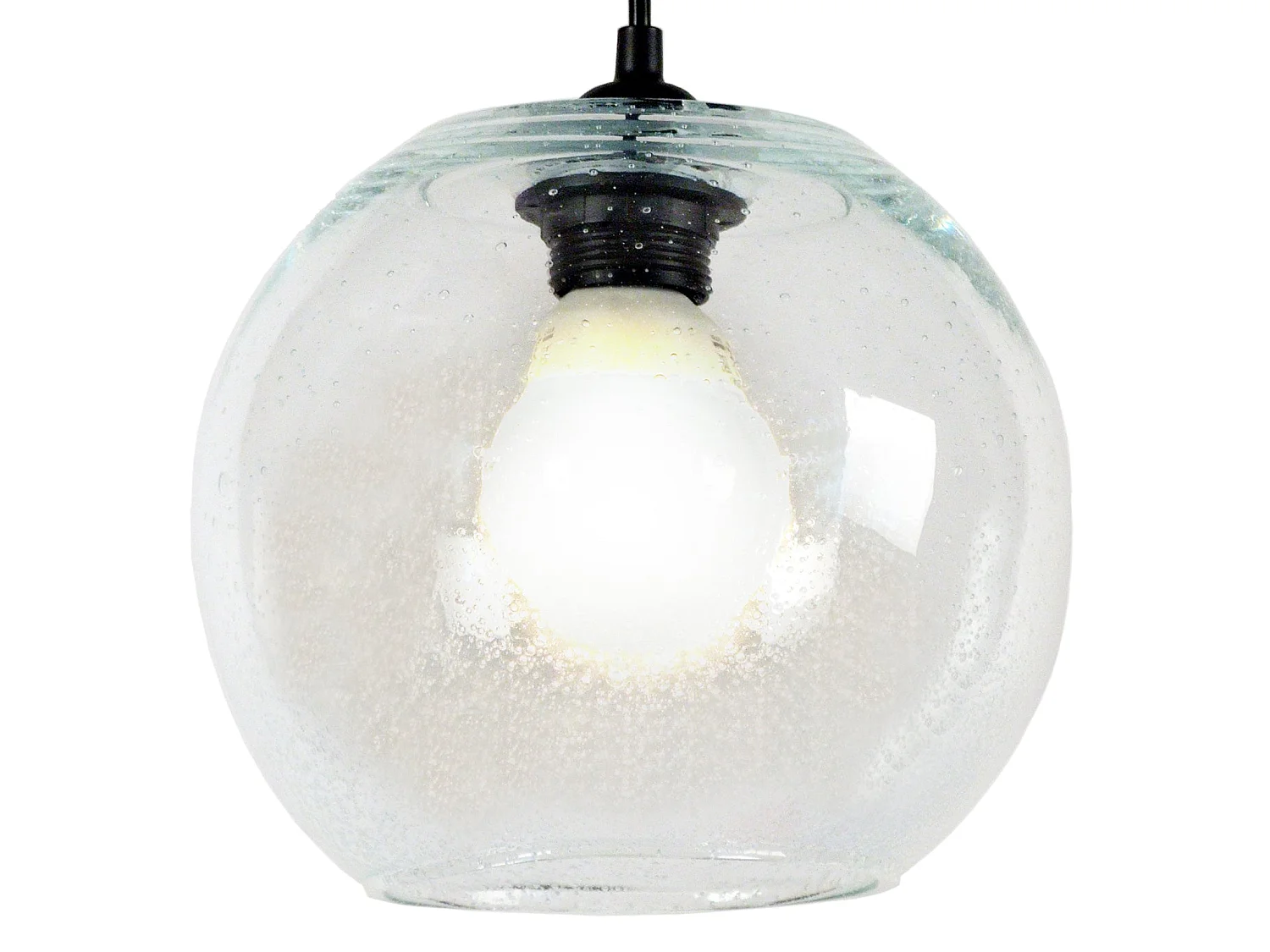 Lampadario a sospensione  vetro globo BOULLEGOSA cristallino  D'20 cm
