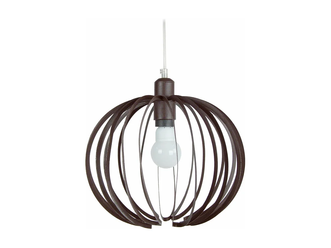 Suspension globe lamelles métal  marron 85 cm.