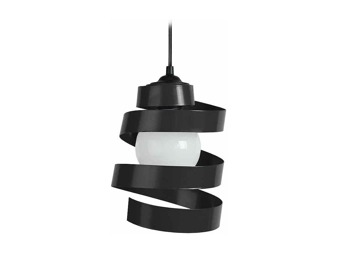 Suspension spirale métal  noir 90 cm.