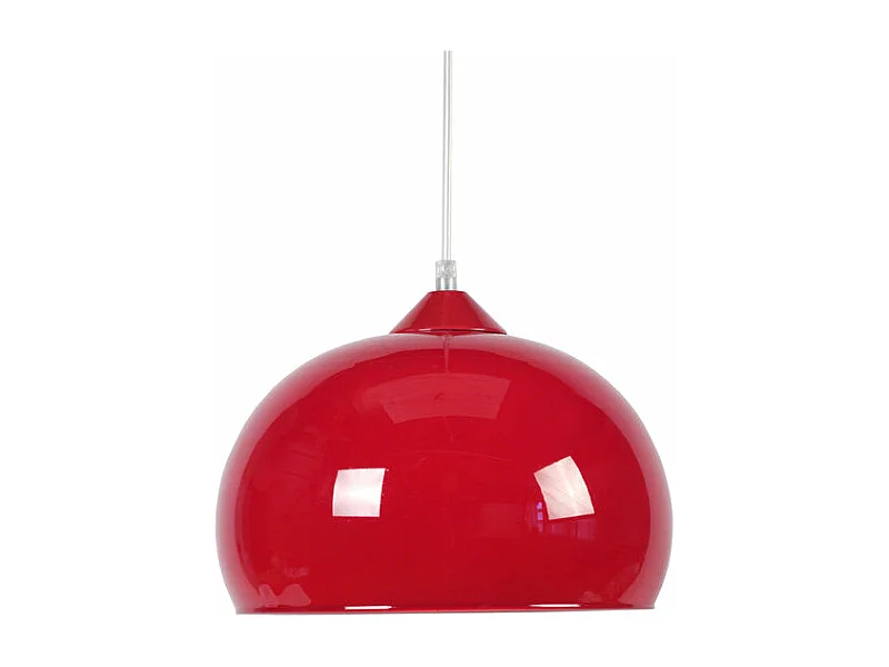 Suspension bol verre  rouge 80 cm.
