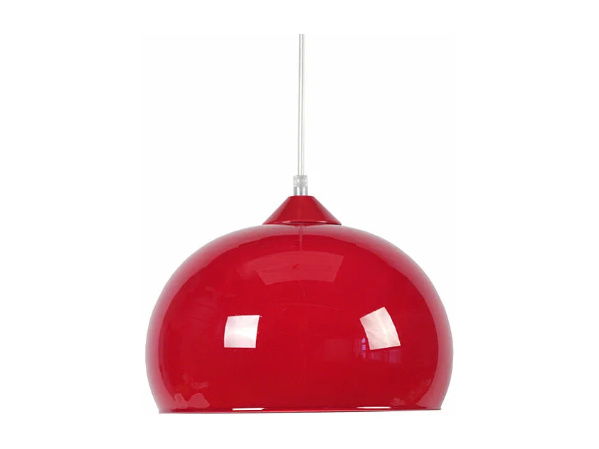 Suspension bol verre  rouge 80 cm.