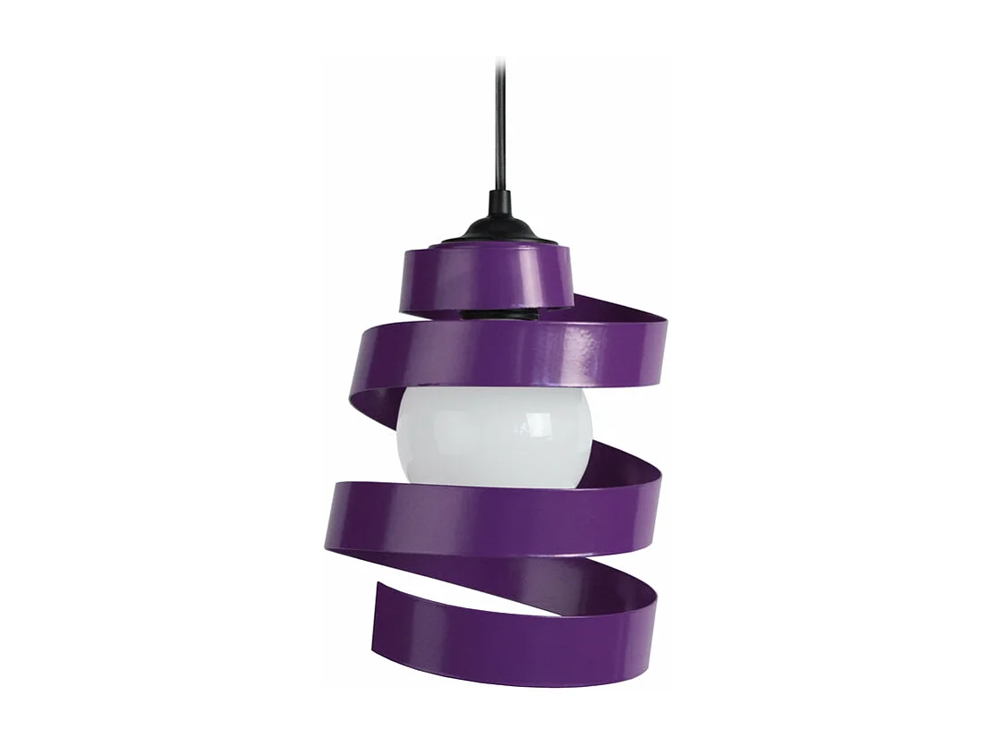 Suspension spirale métal  violet 90 cm.