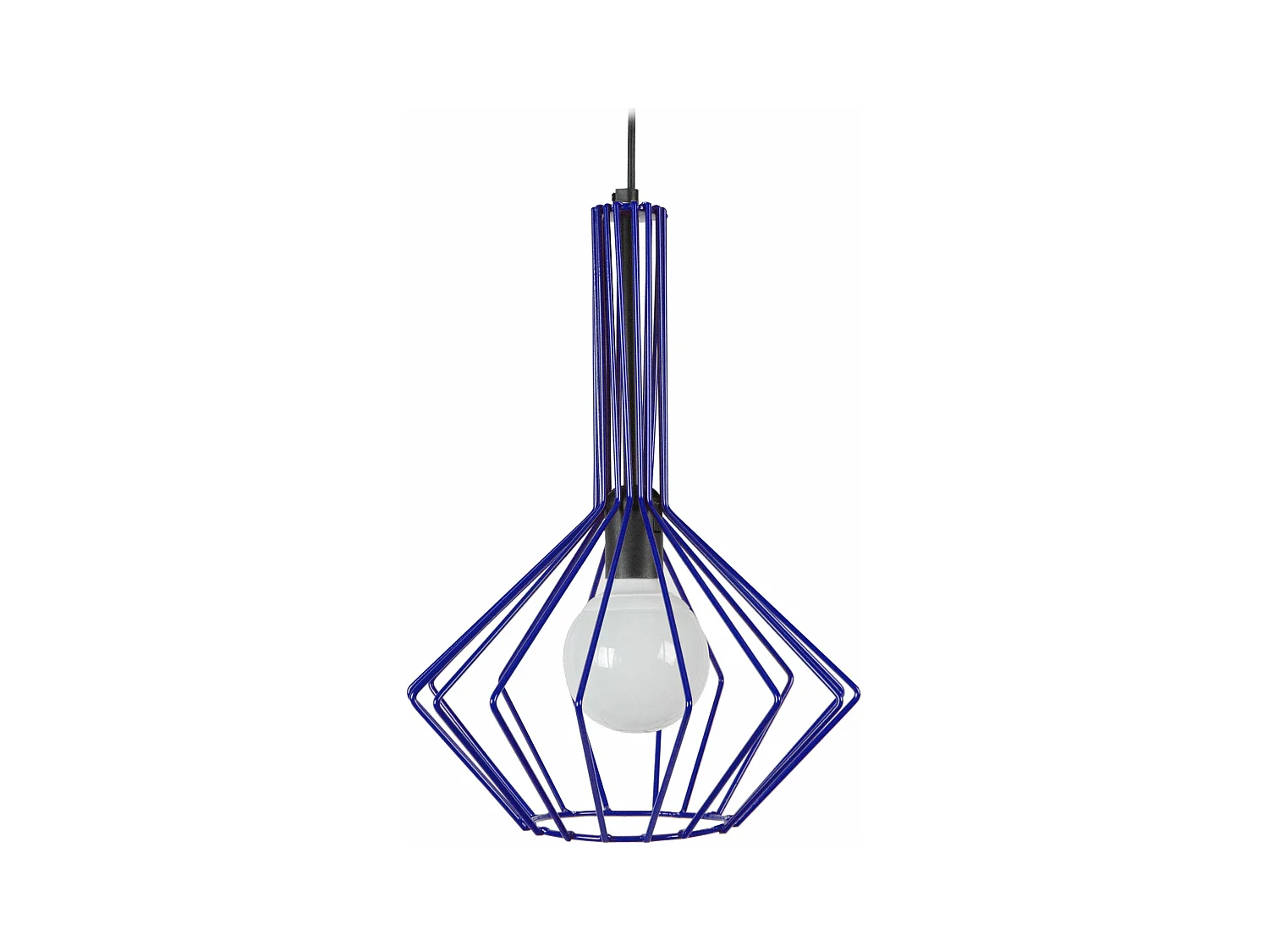 Suspension filaire métal  bleu 90 cm.