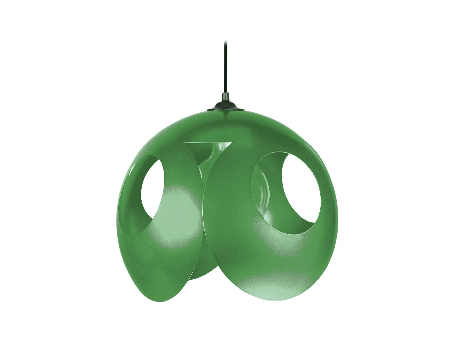 Suspension sephere métal vert 80 cm.