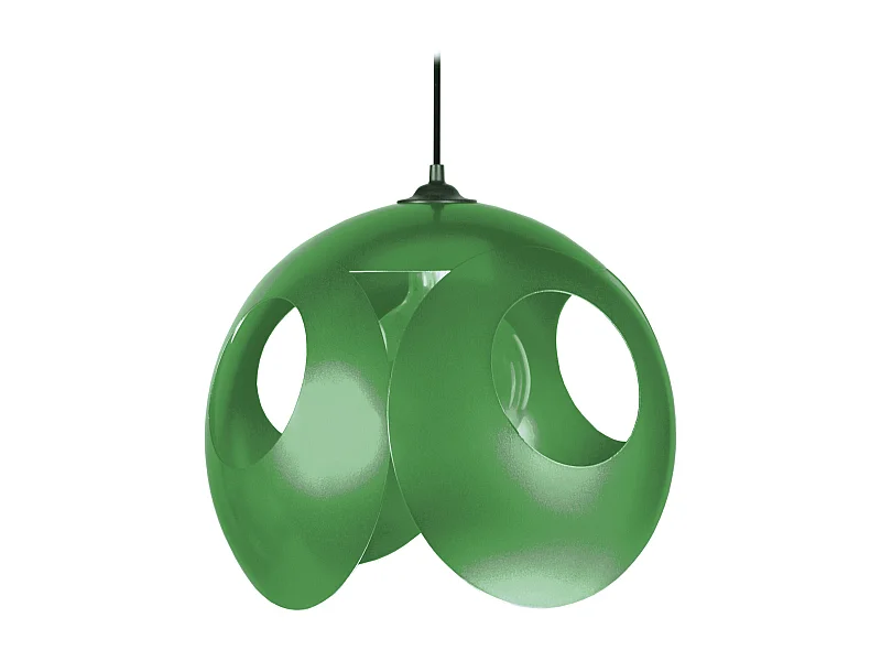 Suspension sephere métal vert 80 cm.