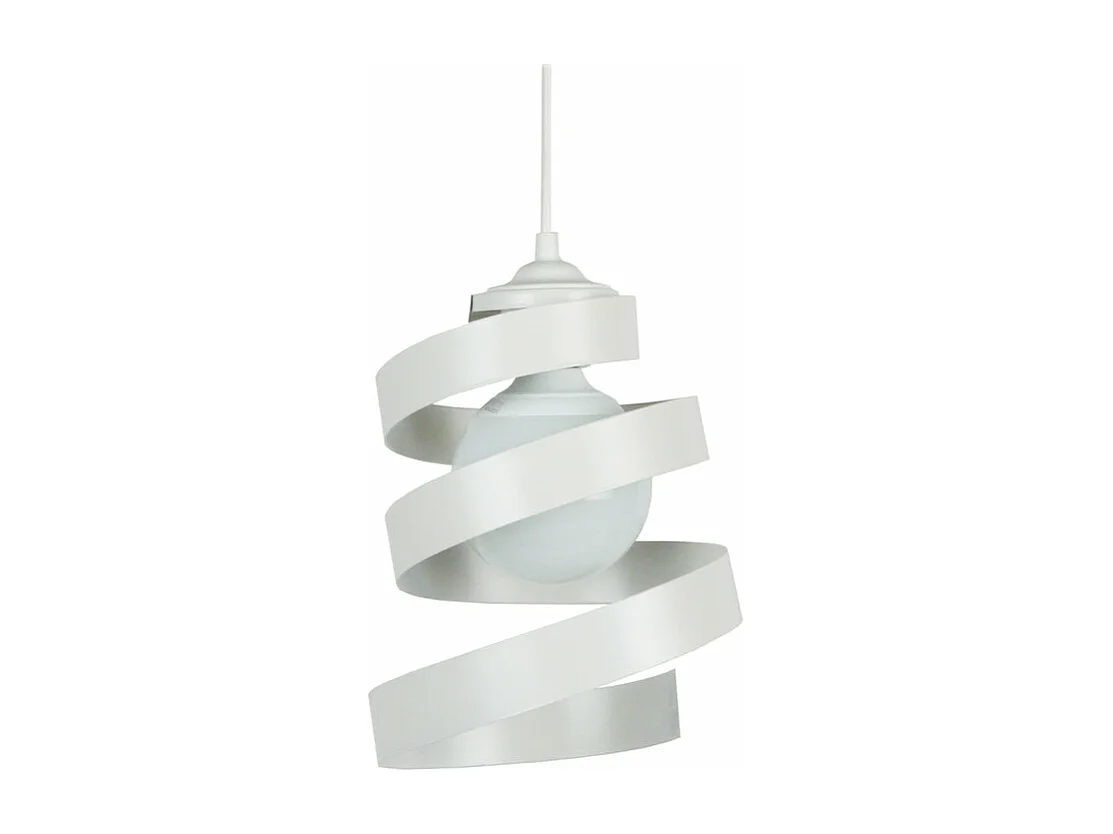 Suspension spirale métal  blanc 90 cm.