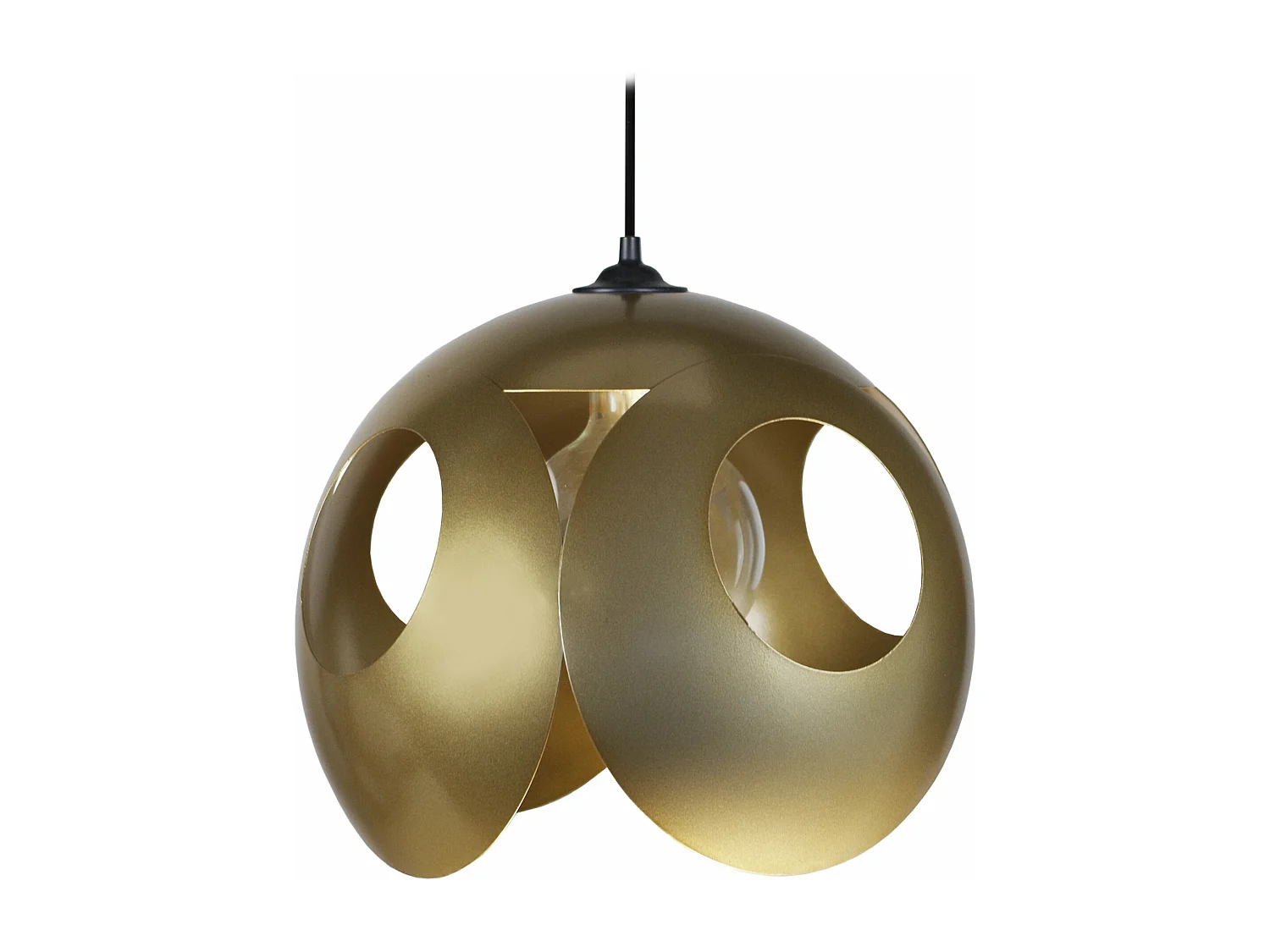 Suspension sephere métal  doré 80 cm.