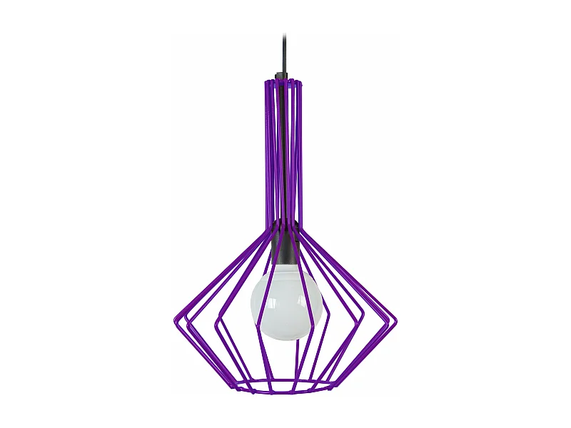 Suspension filaire métal  violet 90 cm.