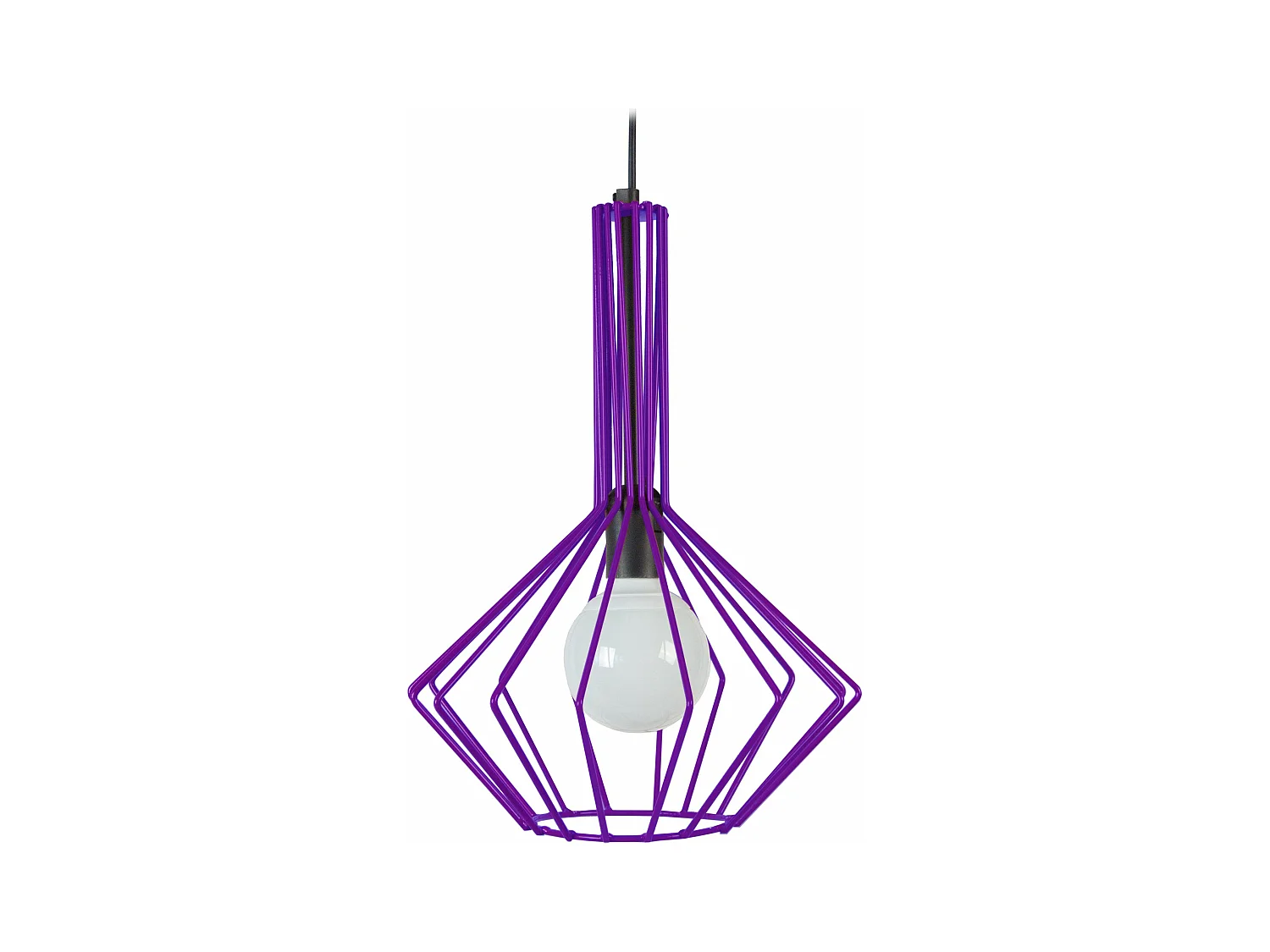 Suspension filaire métal  violet 90 cm.