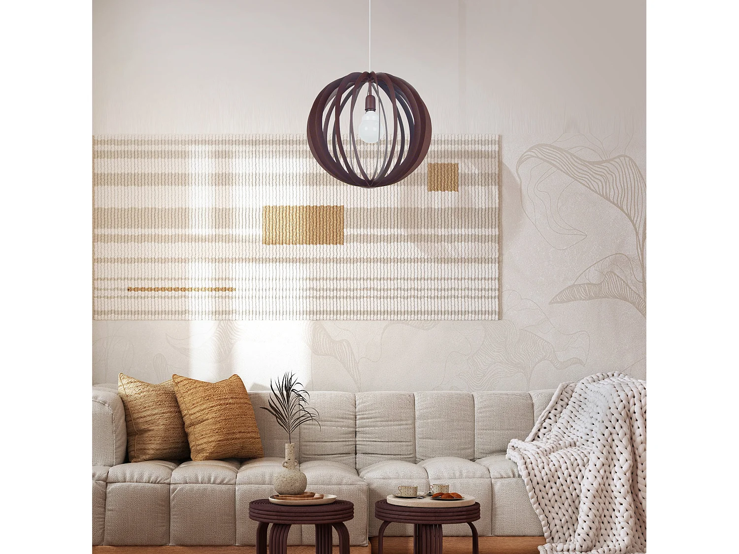 Suspension TOSEL ,métal,Marron,H 110x D50xP50cm