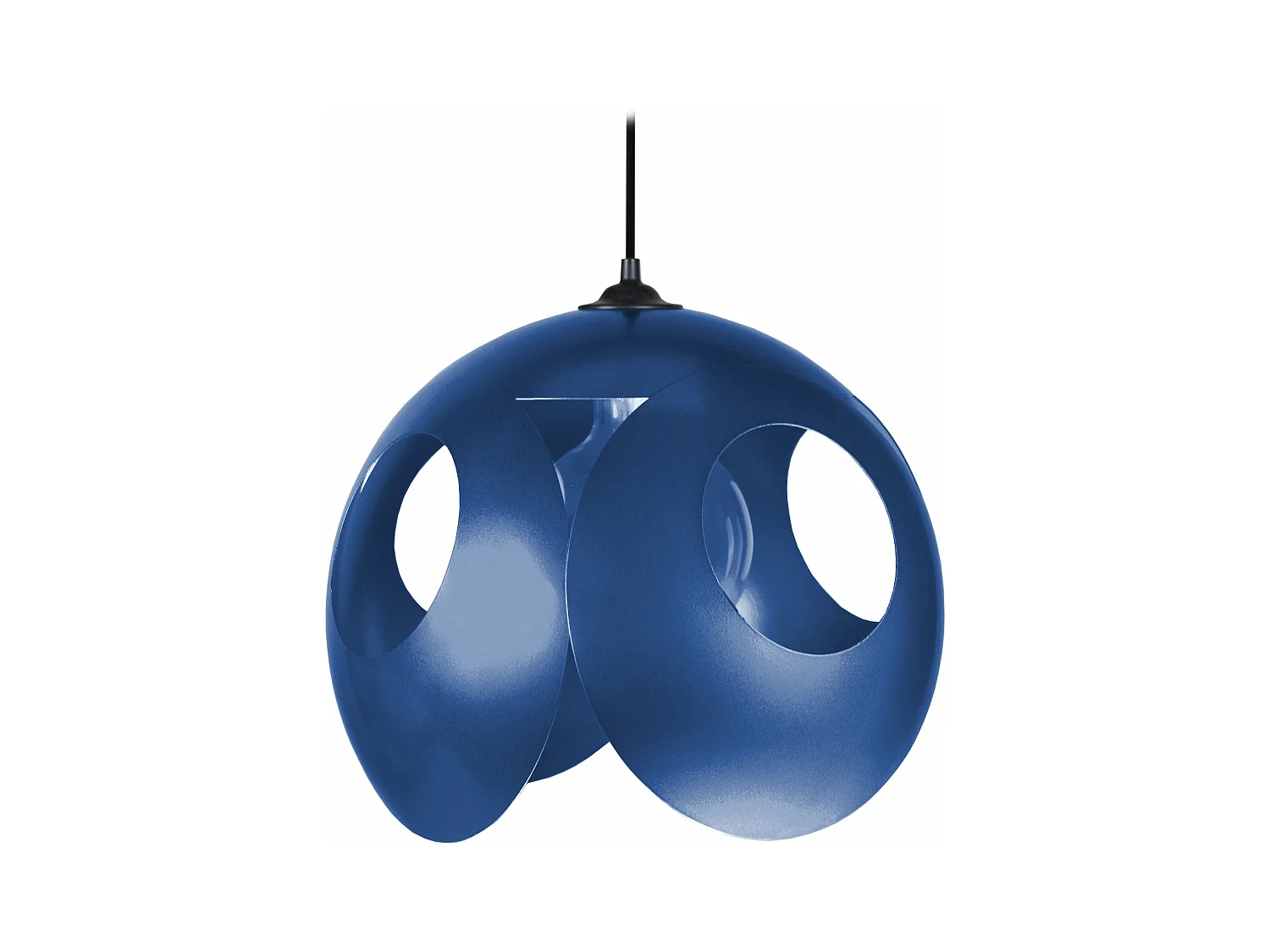 Suspension sephere métal  bleu 80 cm.
