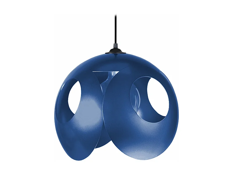 Suspension sephere métal  bleu 80 cm.
