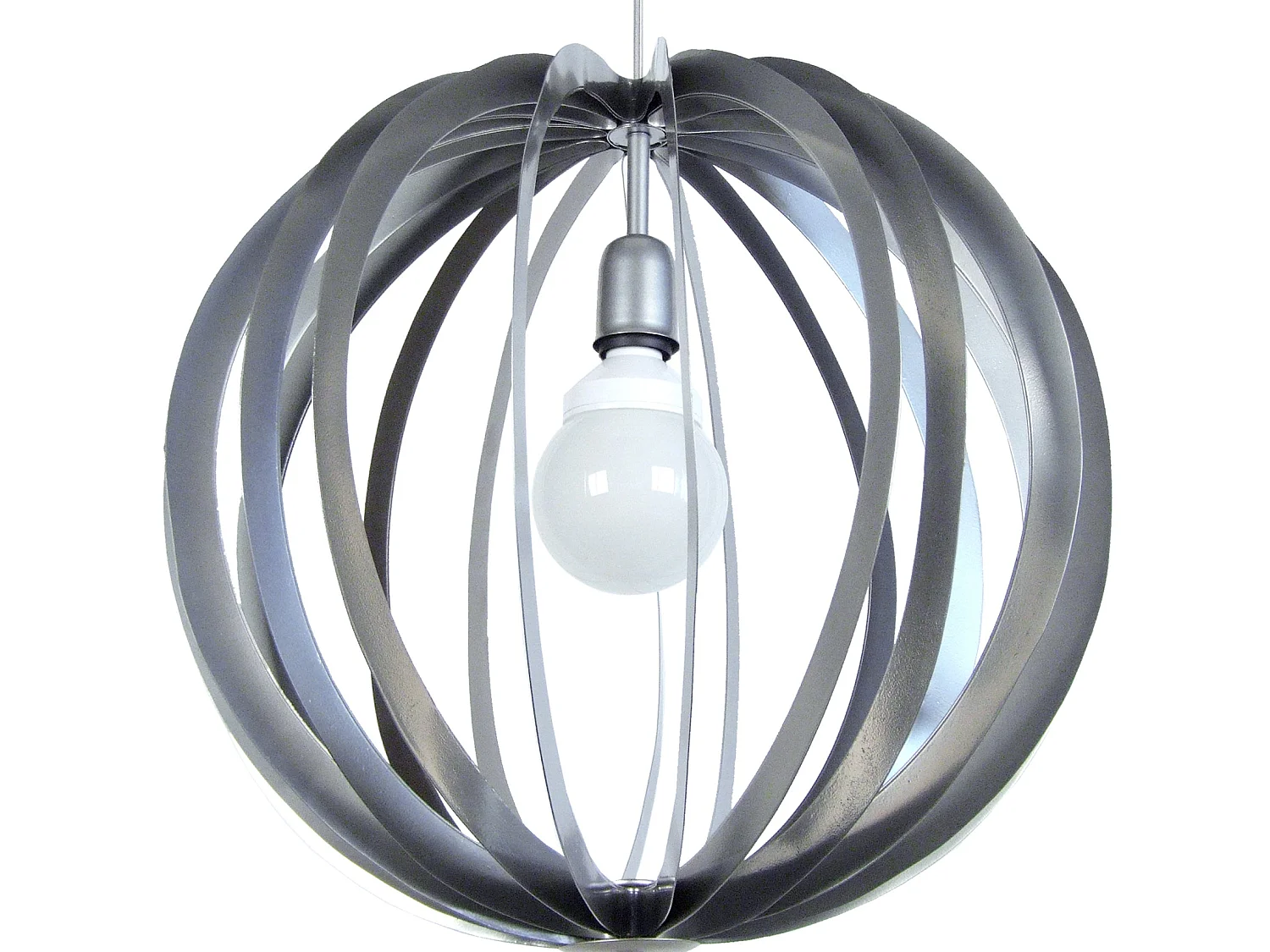 Lampadario a sospensione  metallo globo HOLLYWOOD aluminio  D'50cm