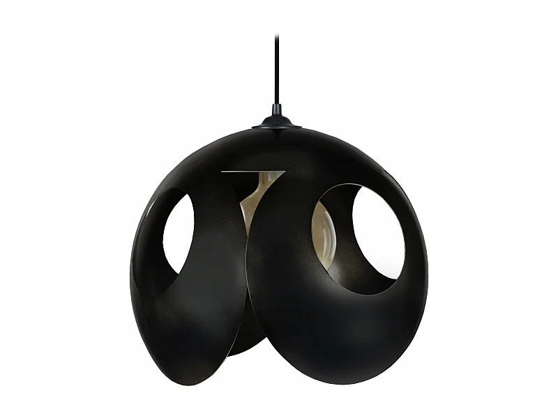 Suspension sephere métal  noir 80 cm.