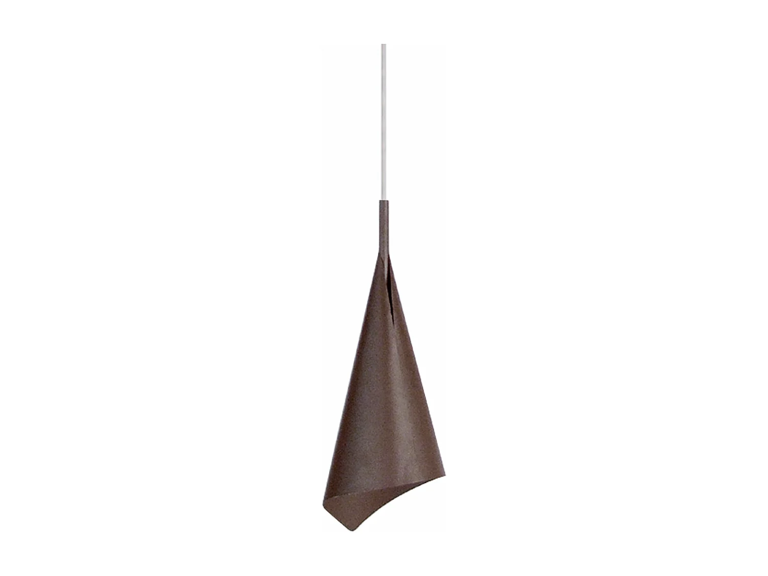 Suspension, conique métal  marron 95 cm.