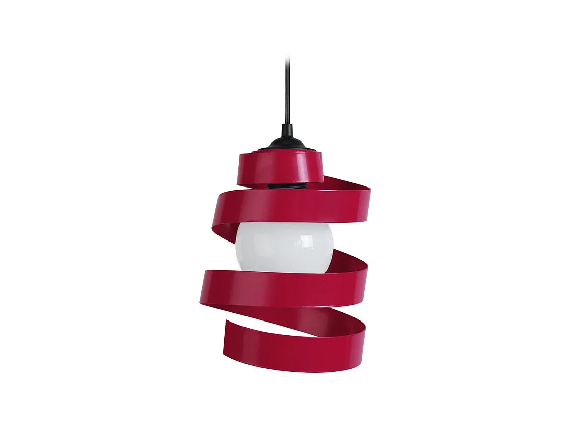 Suspension spirale métal  rouge 90 cm.