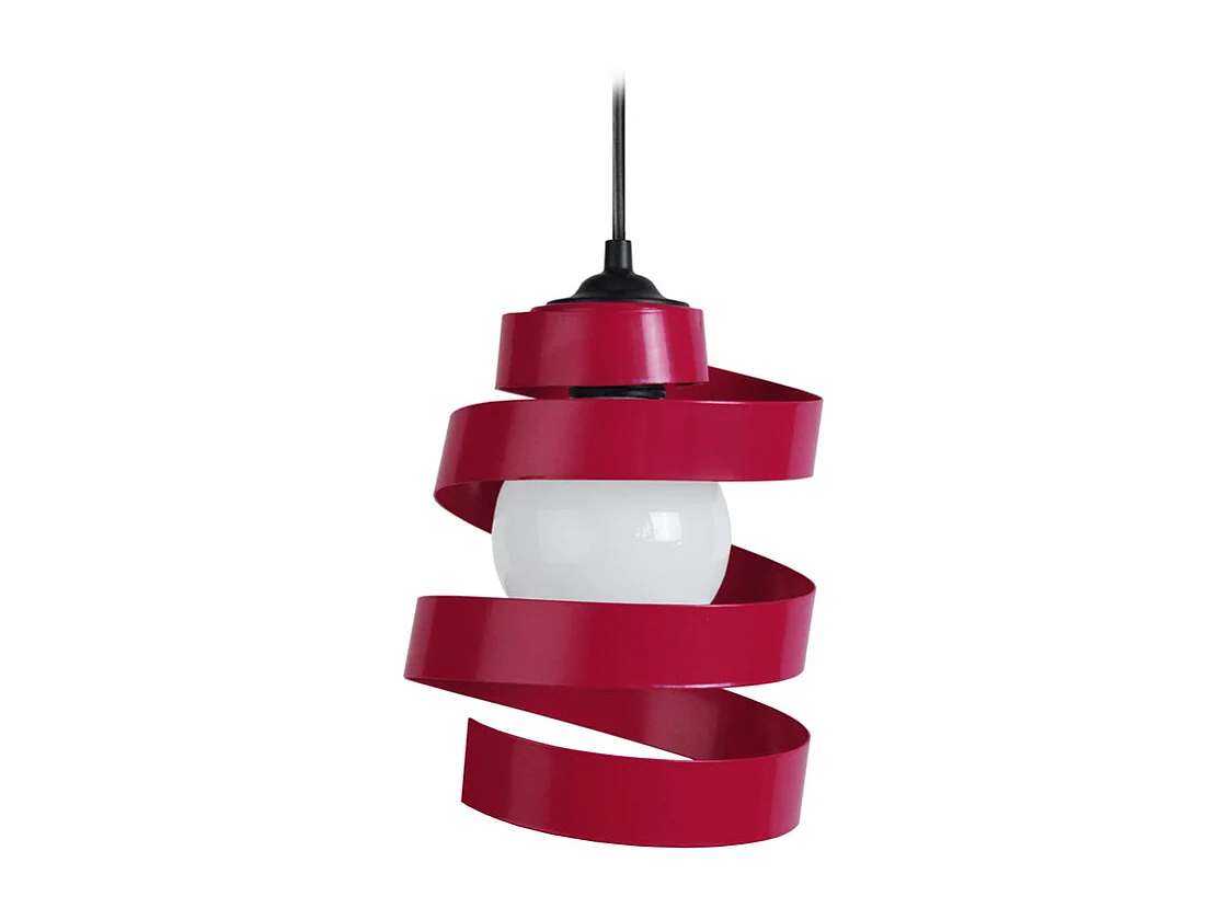 Suspension spirale métal  rouge 90 cm.