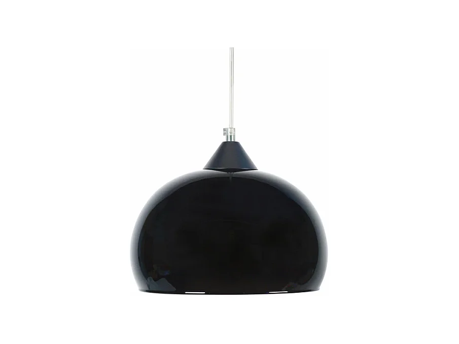 Suspension bol verre  noir 80 cm.