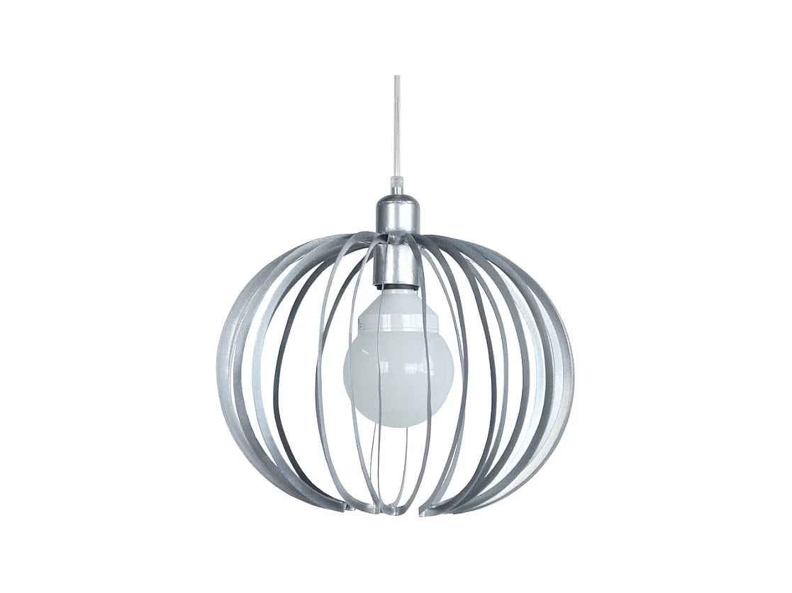 Suspension globe lamelles métal  aluminium 85 cm.