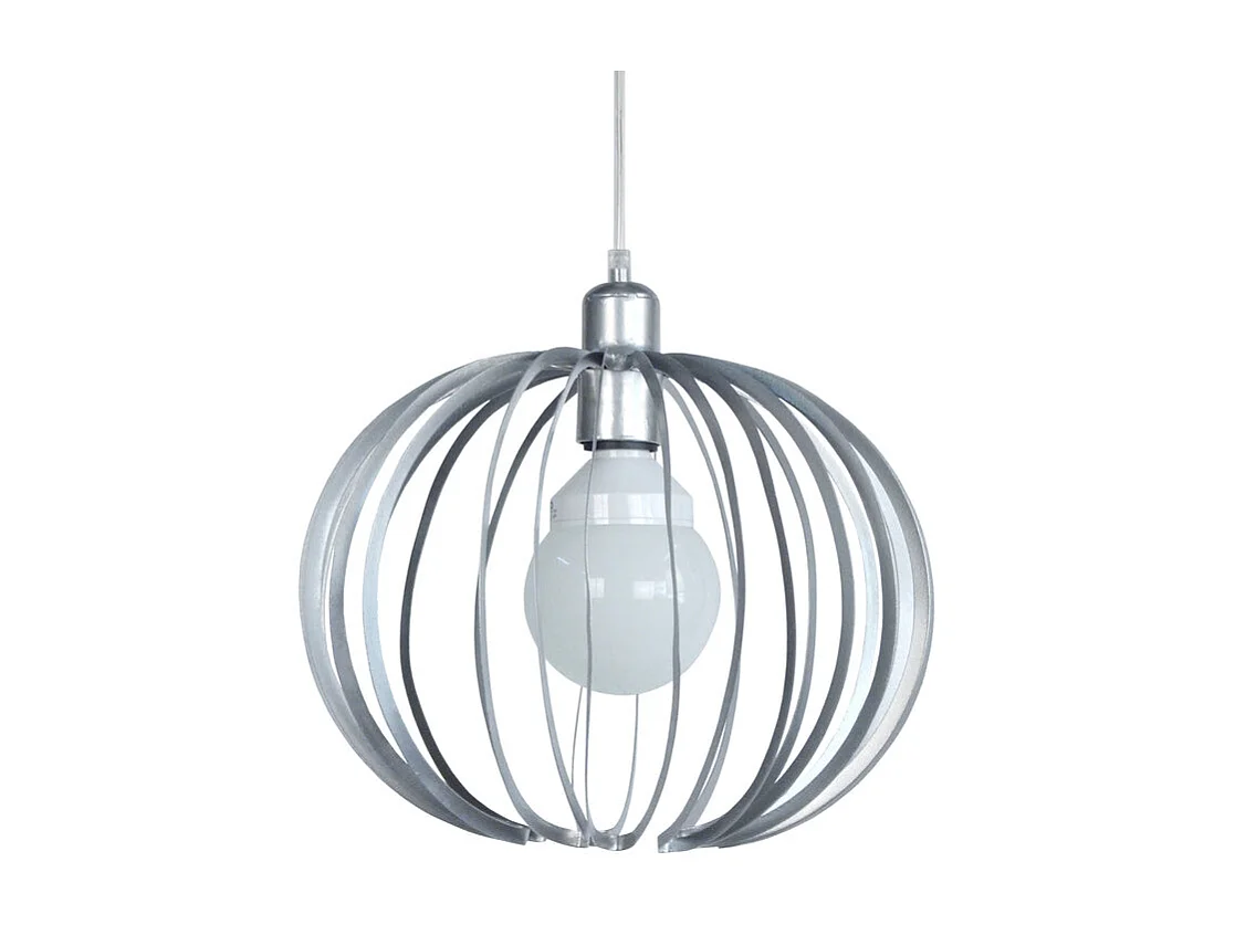 Suspension globe lamelles métal  aluminium 85 cm.