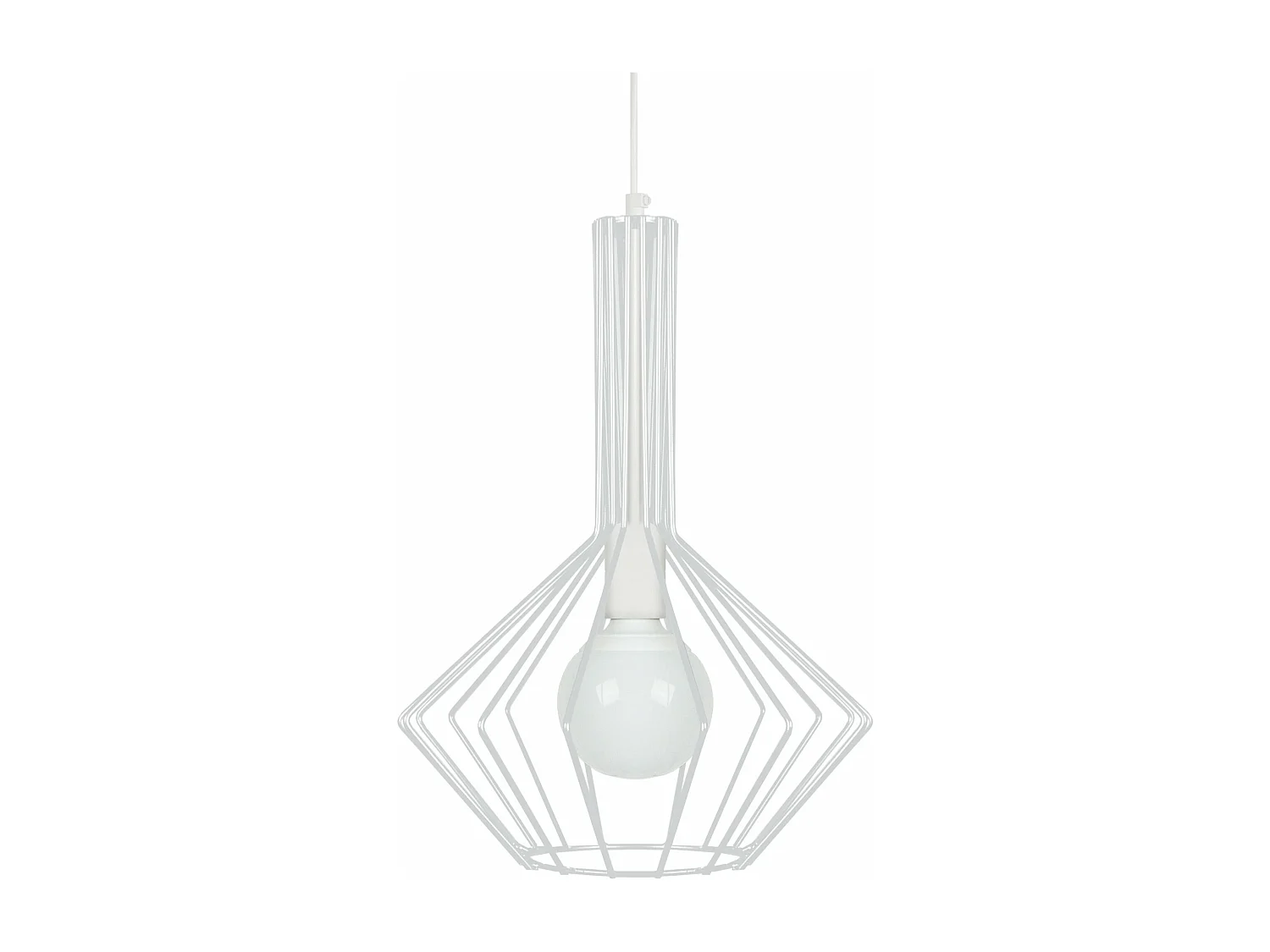 Suspension filaire métal  blanc 90 cm.