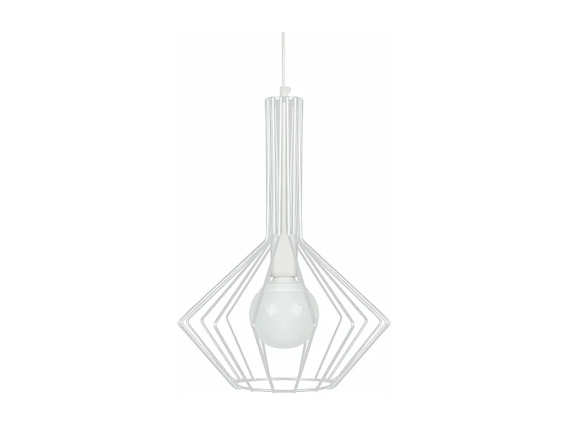 Suspension filaire métal  blanc 90 cm.