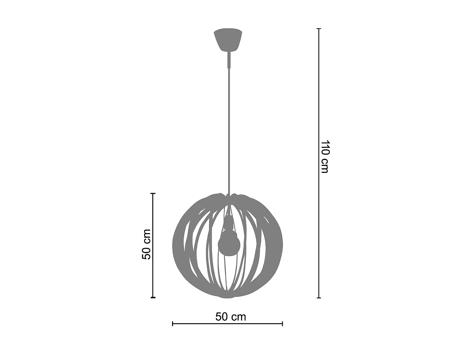 Suspension TOSEL ,métal,Rouge ,H110xD 50xP50cm