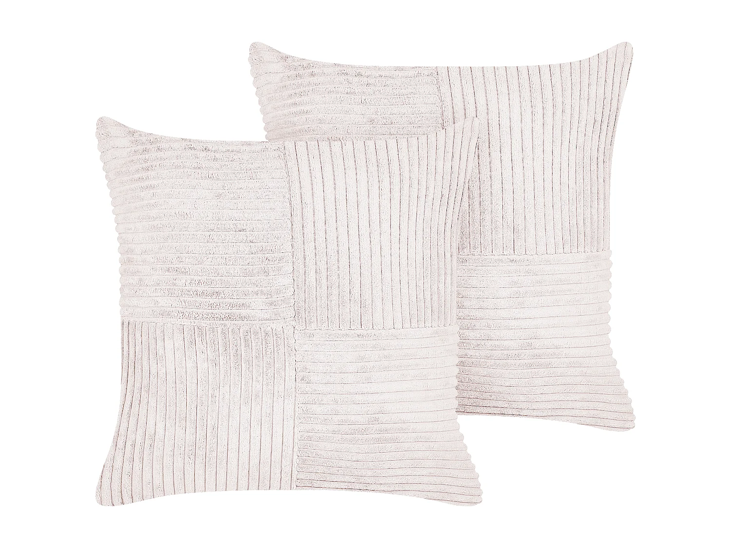 Set van 2 decoratieve kussens MILLET Corduroy 43 x 43 cm Gebroken wit Geometrisch patroon