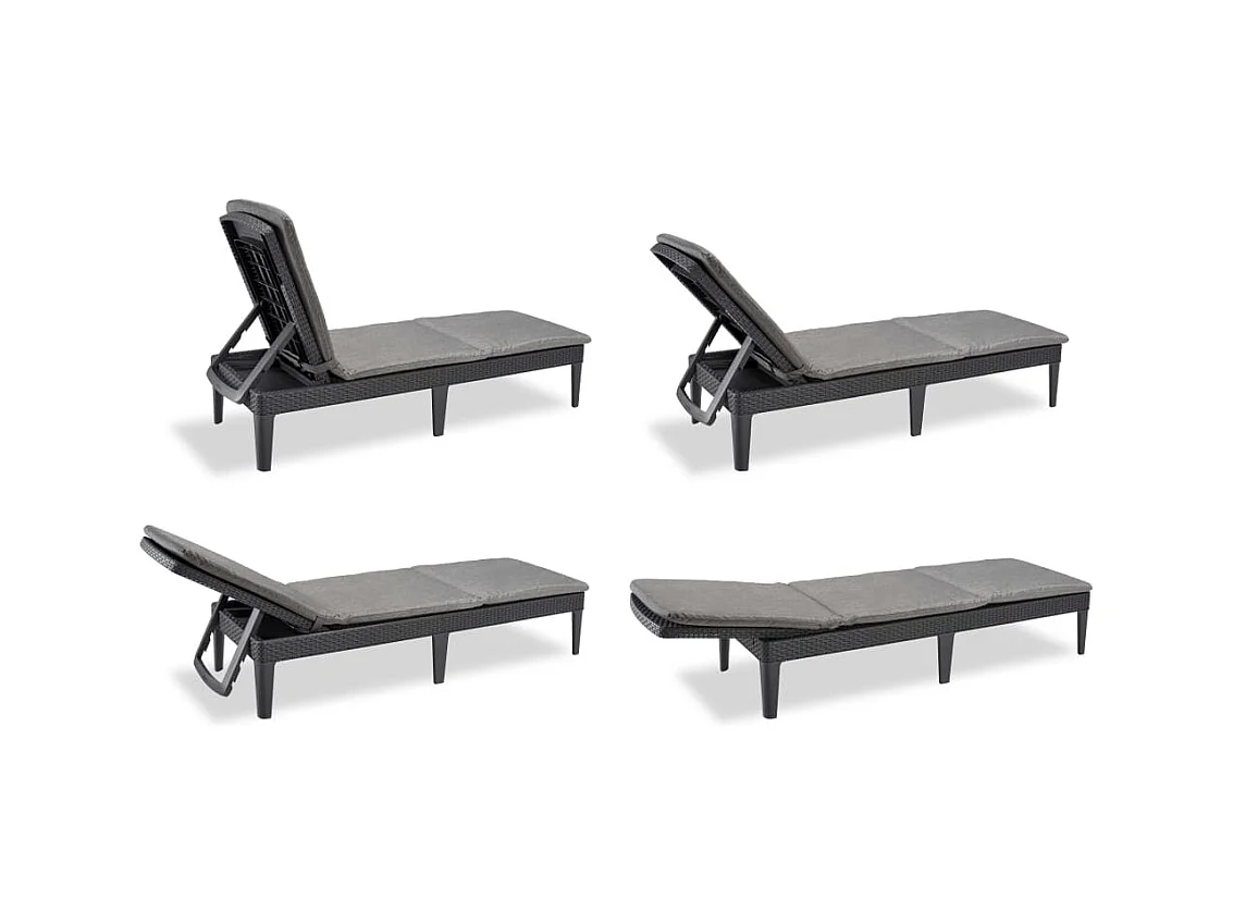 Sonnenliege mit Auflage Jaipur Graphitgrau