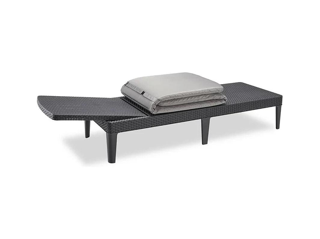 Sonnenliege mit Auflage Jaipur Graphitgrau
