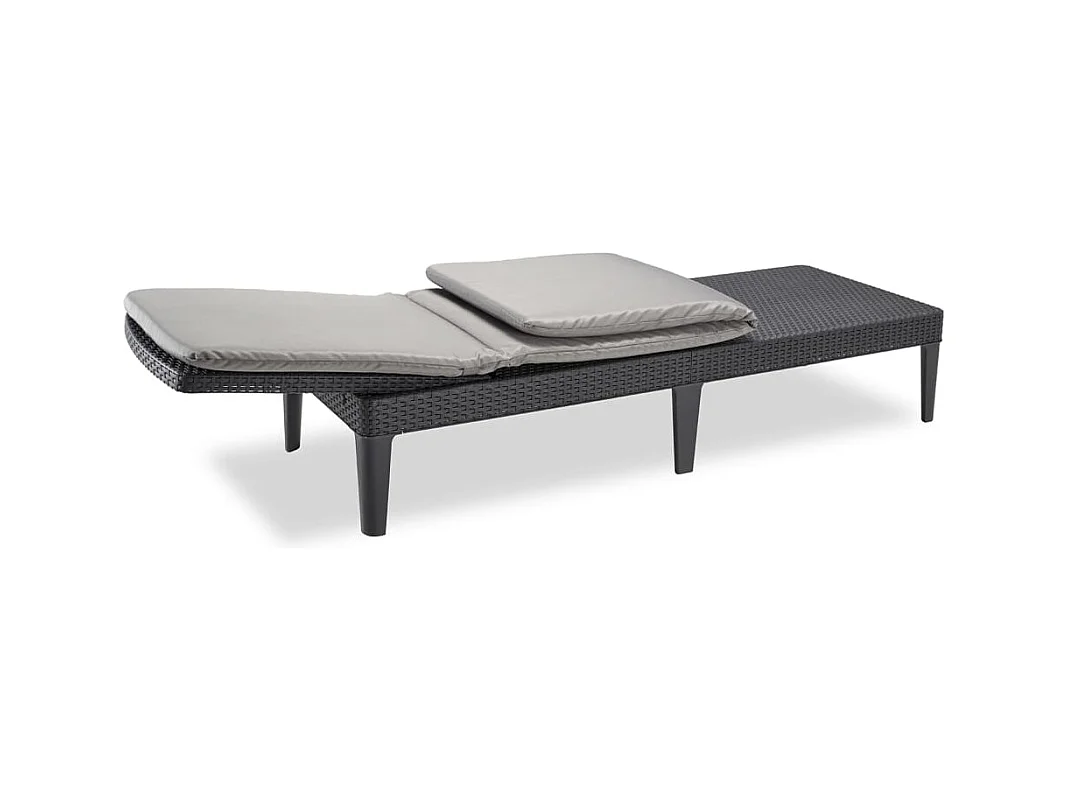 Sonnenliege mit Auflage Jaipur Graphitgrau