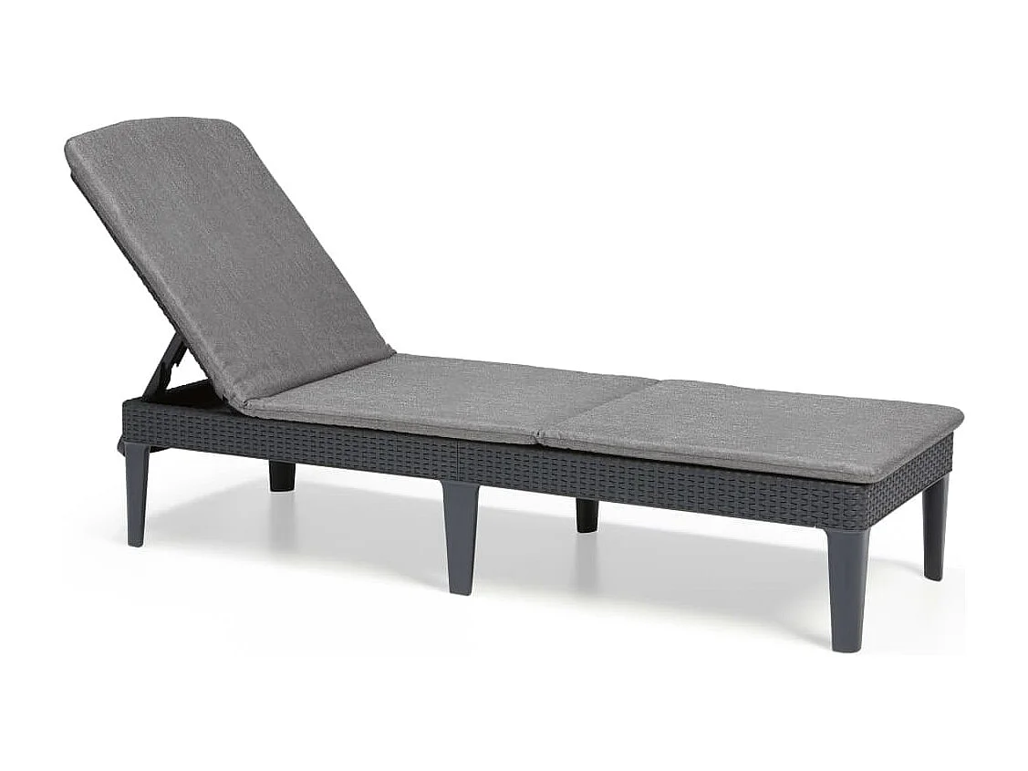 Sonnenliege mit Auflage Jaipur Graphitgrau