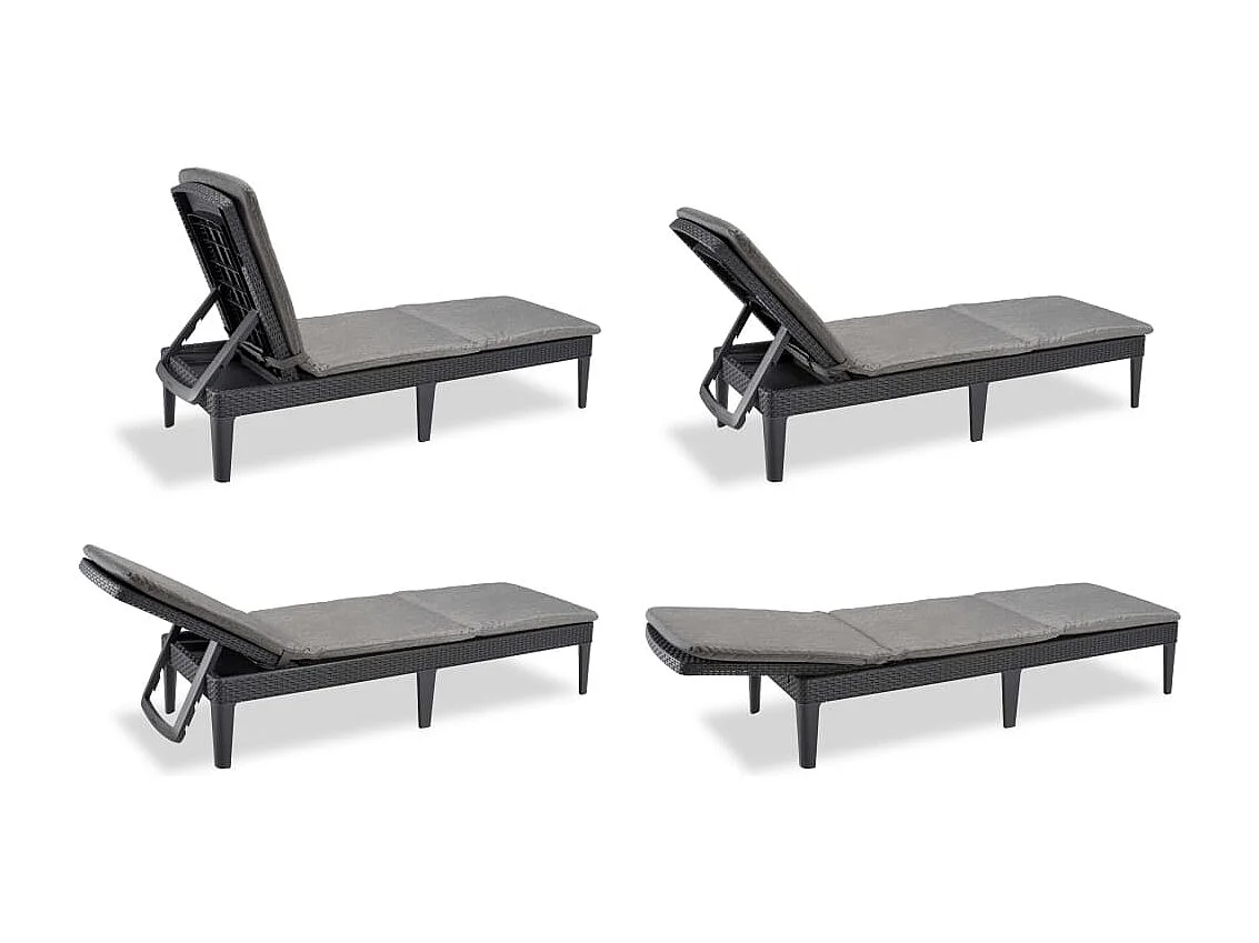 Sonnenliege mit Auflage Jaipur Graphitgrau