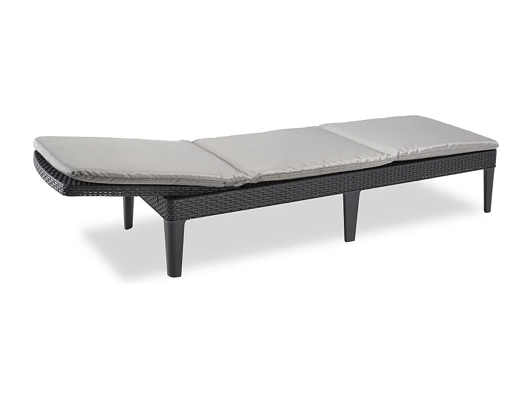 Sonnenliege mit Auflage Jaipur Graphitgrau