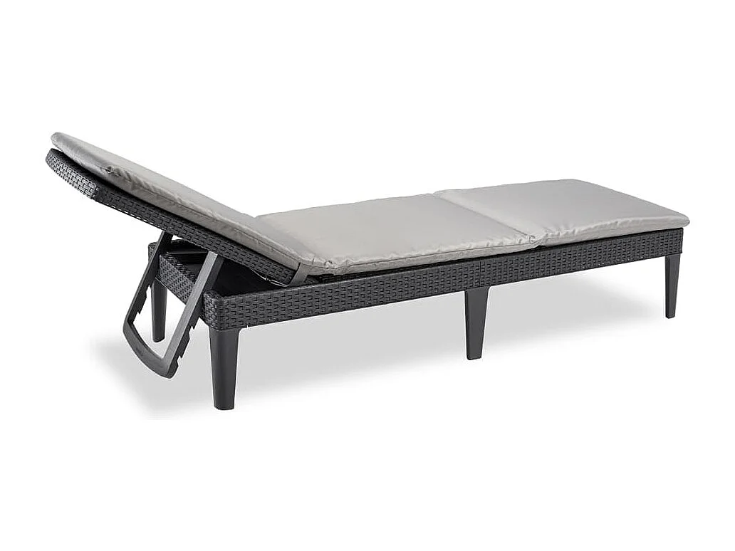 Sonnenliege mit Auflage Jaipur Graphitgrau