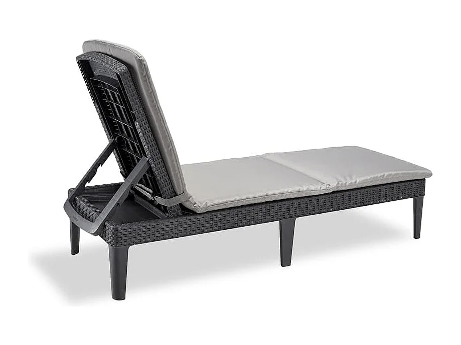 Sonnenliege mit Auflage Jaipur Graphitgrau