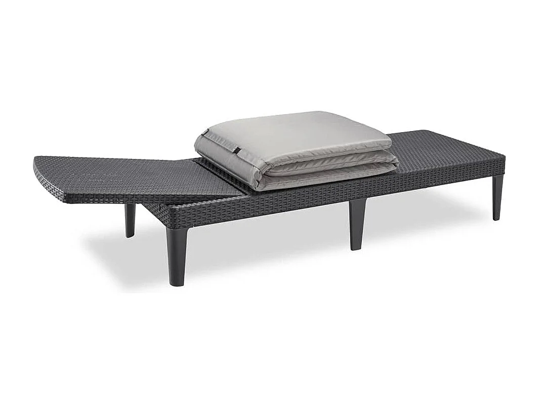Sonnenliege mit Auflage Jaipur Graphitgrau
