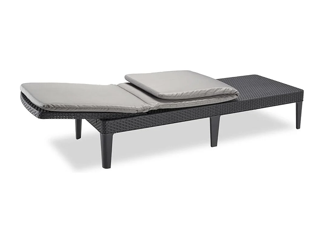 Sonnenliege mit Auflage Jaipur Graphitgrau