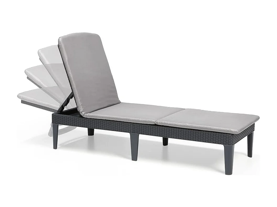 Sonnenliege mit Auflage Jaipur Graphitgrau