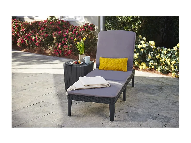 Ligbed met kussen Jaipur grafietkleurig