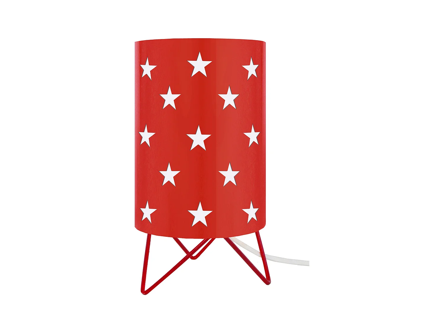 Lampe de Chevet TOSEL ,métal,Rouge ,H27xD16xP16 cm