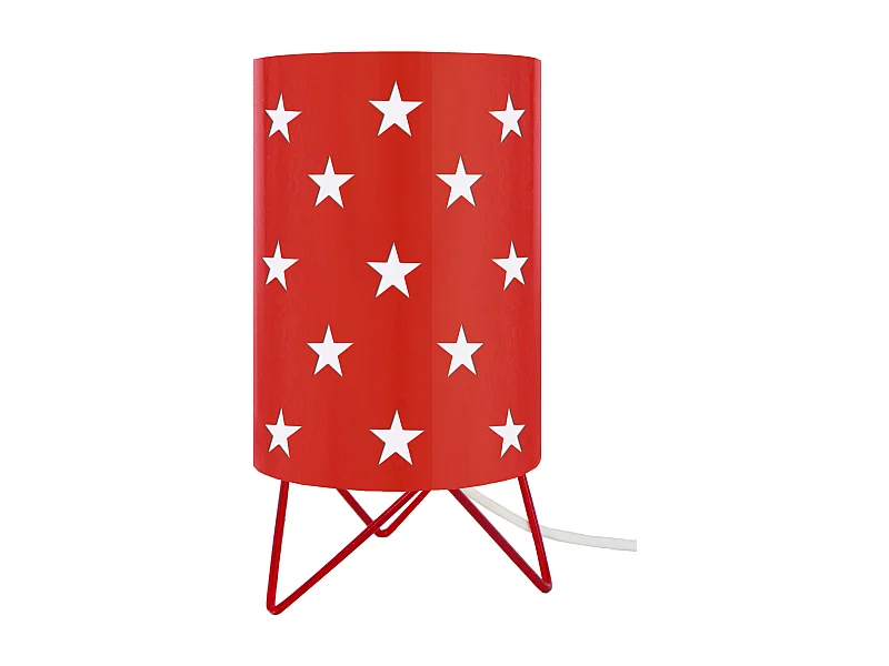 Lampe de Chevet TOSEL ,métal,Rouge ,H27xD16xP16 cm