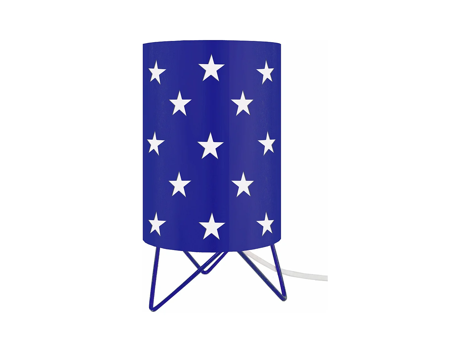 Lampe de chevet enfant trépied métal,  bleu marine 27 cm.