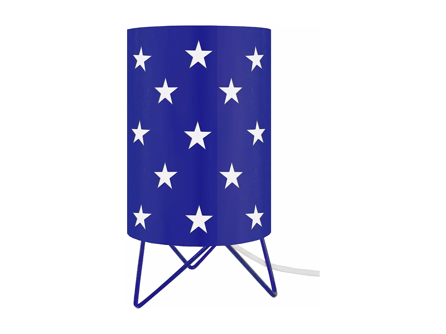 Lampe de chevet enfant trépied métal,  bleu marine 27 cm.