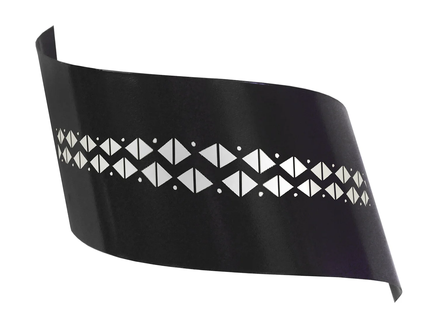 Aplique TOSEL VAGUE IKAT DIAMANTES metal geométrico preto D25 x  H10  cm