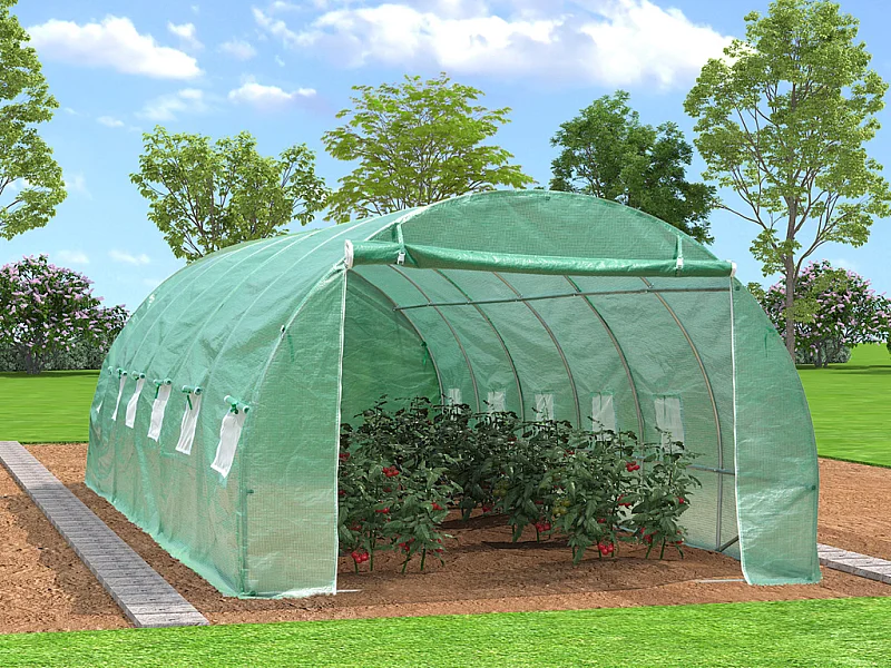 Couverture de rechange pour serre tunnel 18m² - L300 x l600 x H200 cm - Vert - IPOMEA