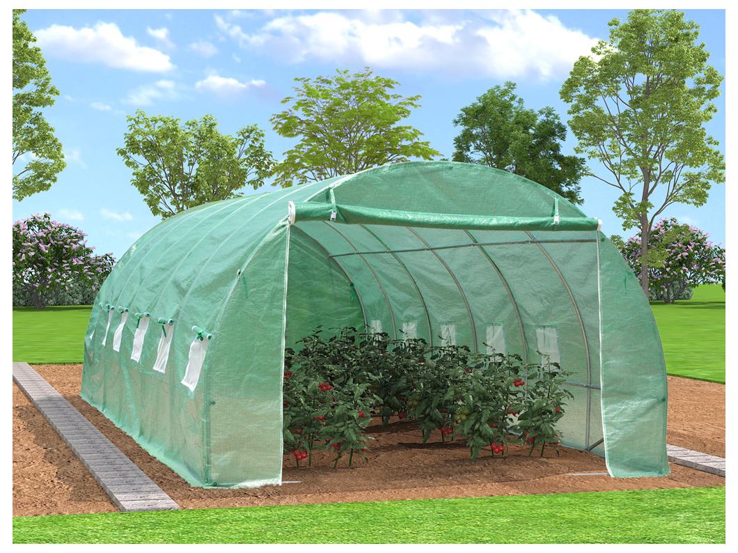 Couverture de rechange pour serre tunnel 18m² - L300 x l600 x H200 cm - Vert - IPOMEA