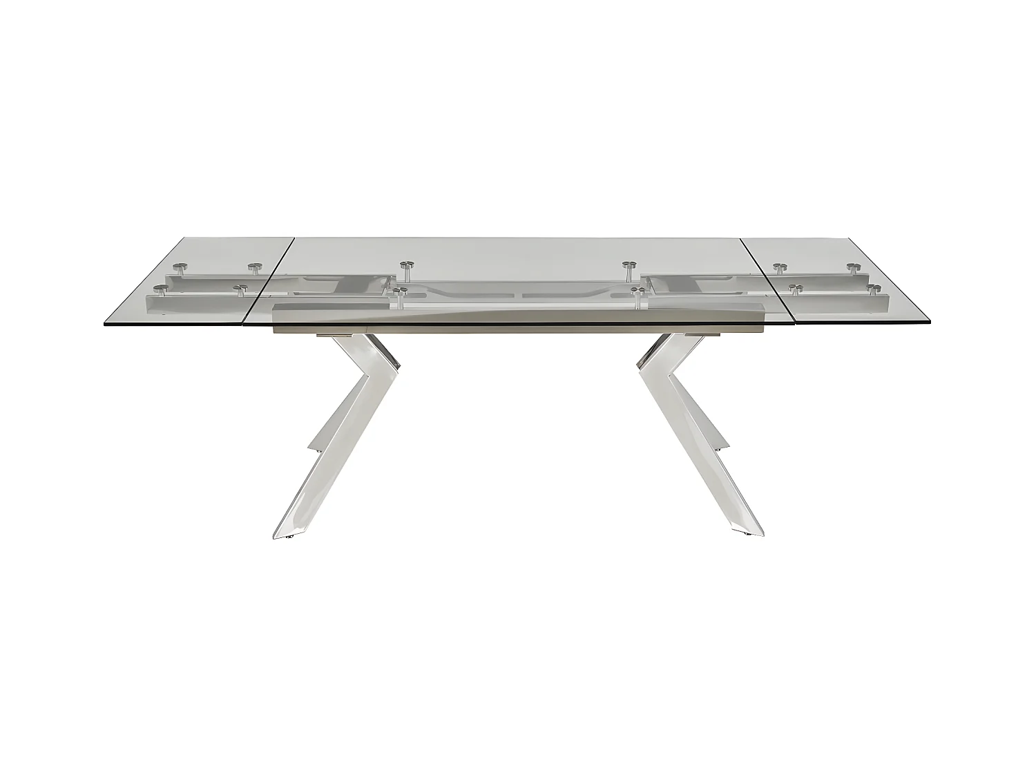 Uitschuifbare eettafel VELIKA - Gehard glas en metaal - 6 à 8 personen