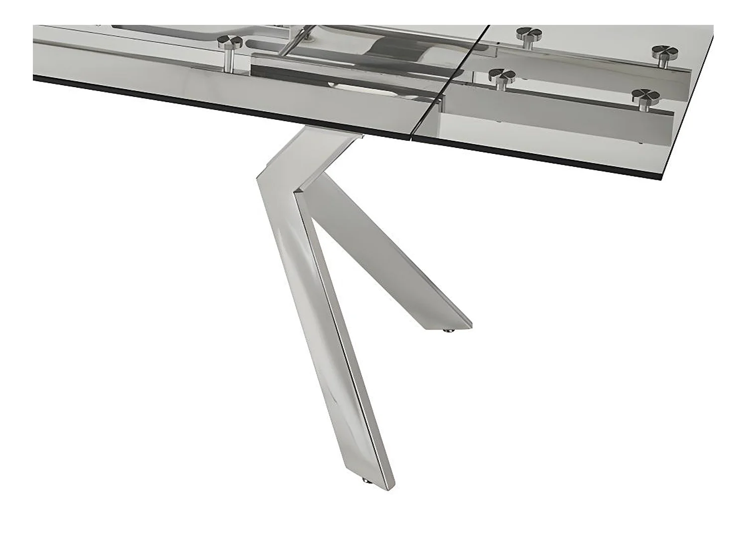 Rozkładany stół jadalniany VELIKA – Szkło hartowane i metal – 6-8-osobowy